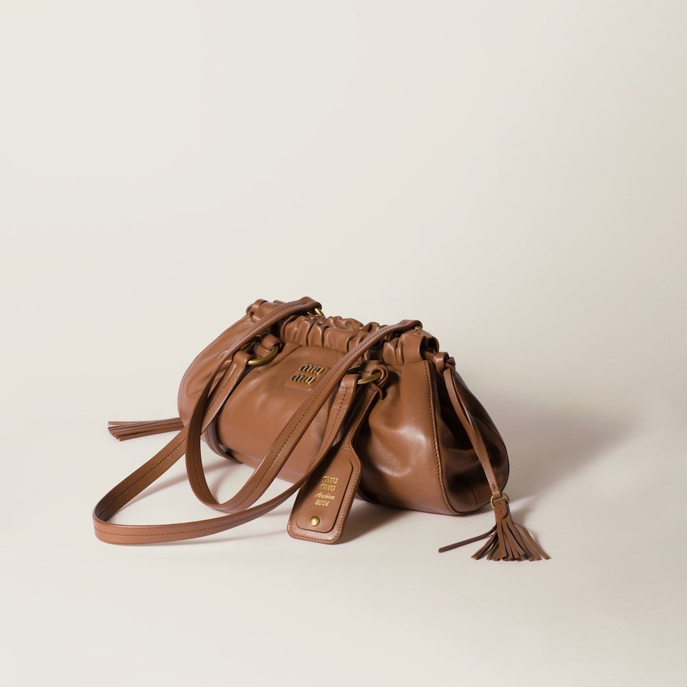 【MiuMiu】Joie nappa leather bag ジョア ナッパ レザーバッグ Black Joie Nappa Leather Bag | Miu Miu