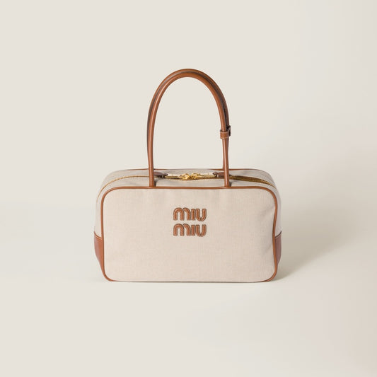 Miu Miu Beau Canvas And Leather Bag