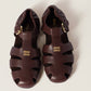 Ruches Nappa Leather Fisherman's Sandals