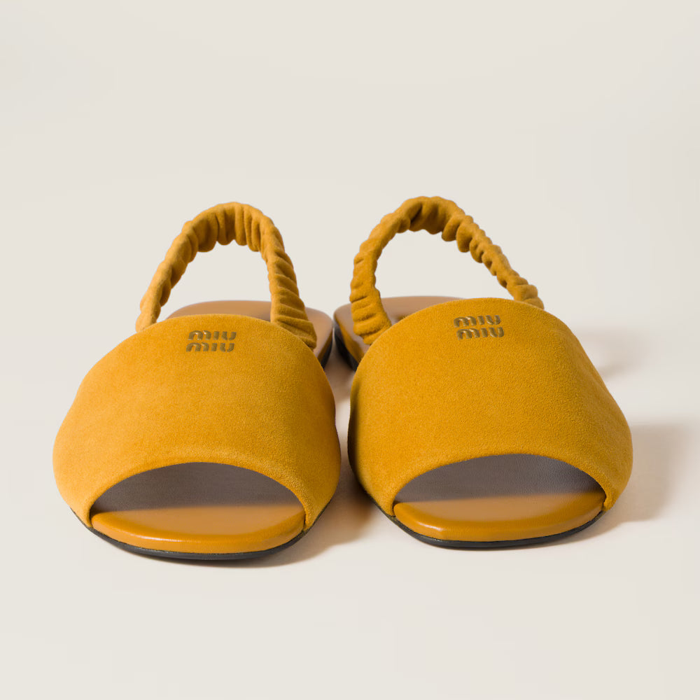 Ruches Suede Sandals