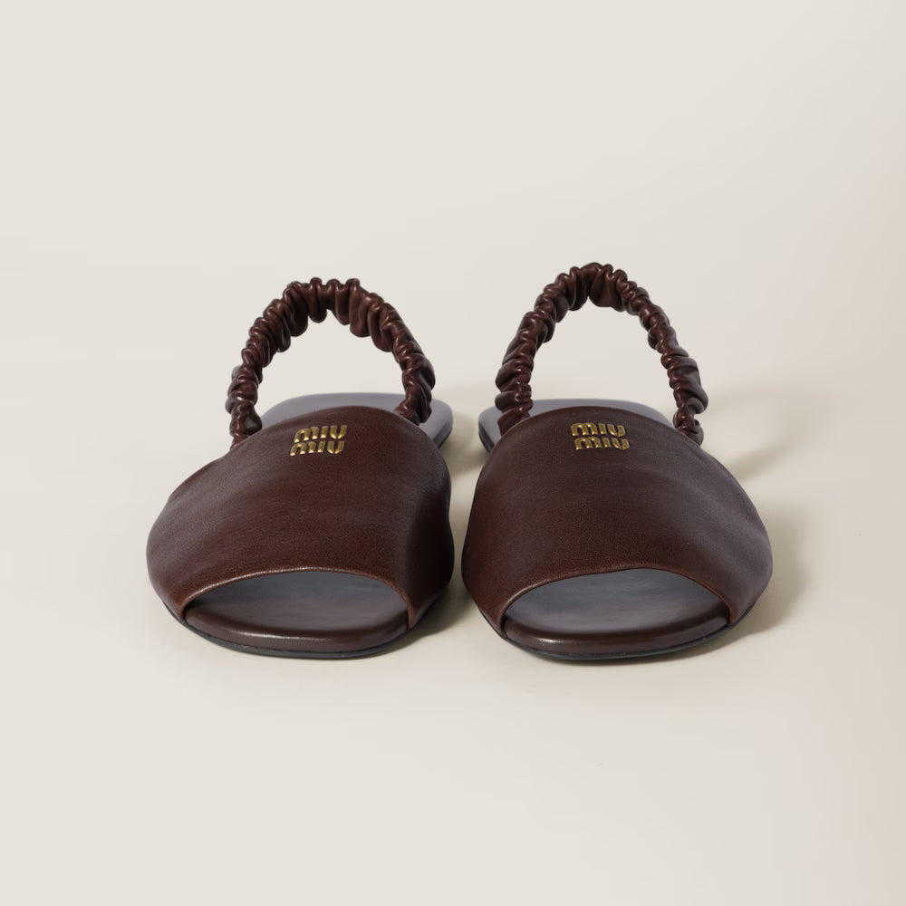 Ruches Nappa Leather Sandals