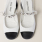 Two-Tone Patent Leather Slingback Pumps