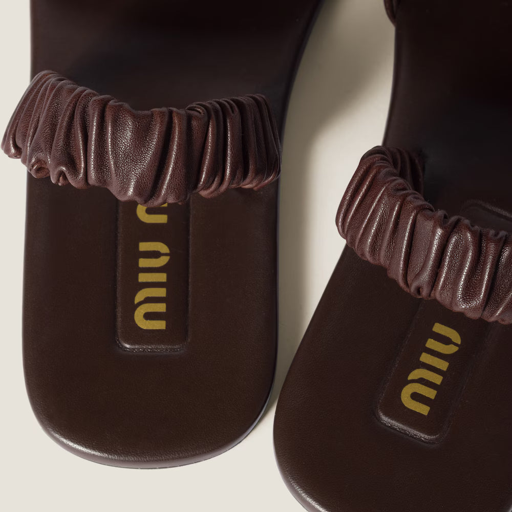 Ruches Nappa Leather Sandals