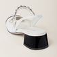 Two-Tone Patent Leather Slingback Pumps