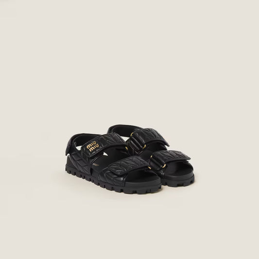 Sporty Matelassé Nappa Leather Sandals