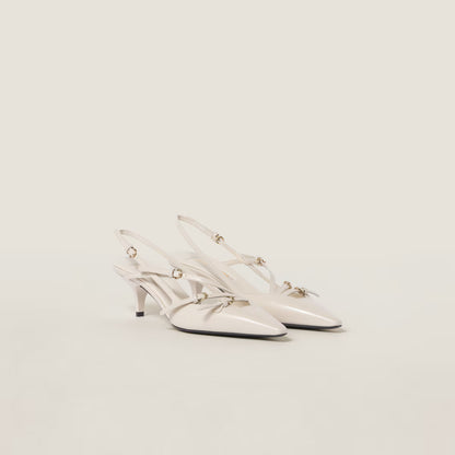 Patent Leather Slingbacks with Buckles
