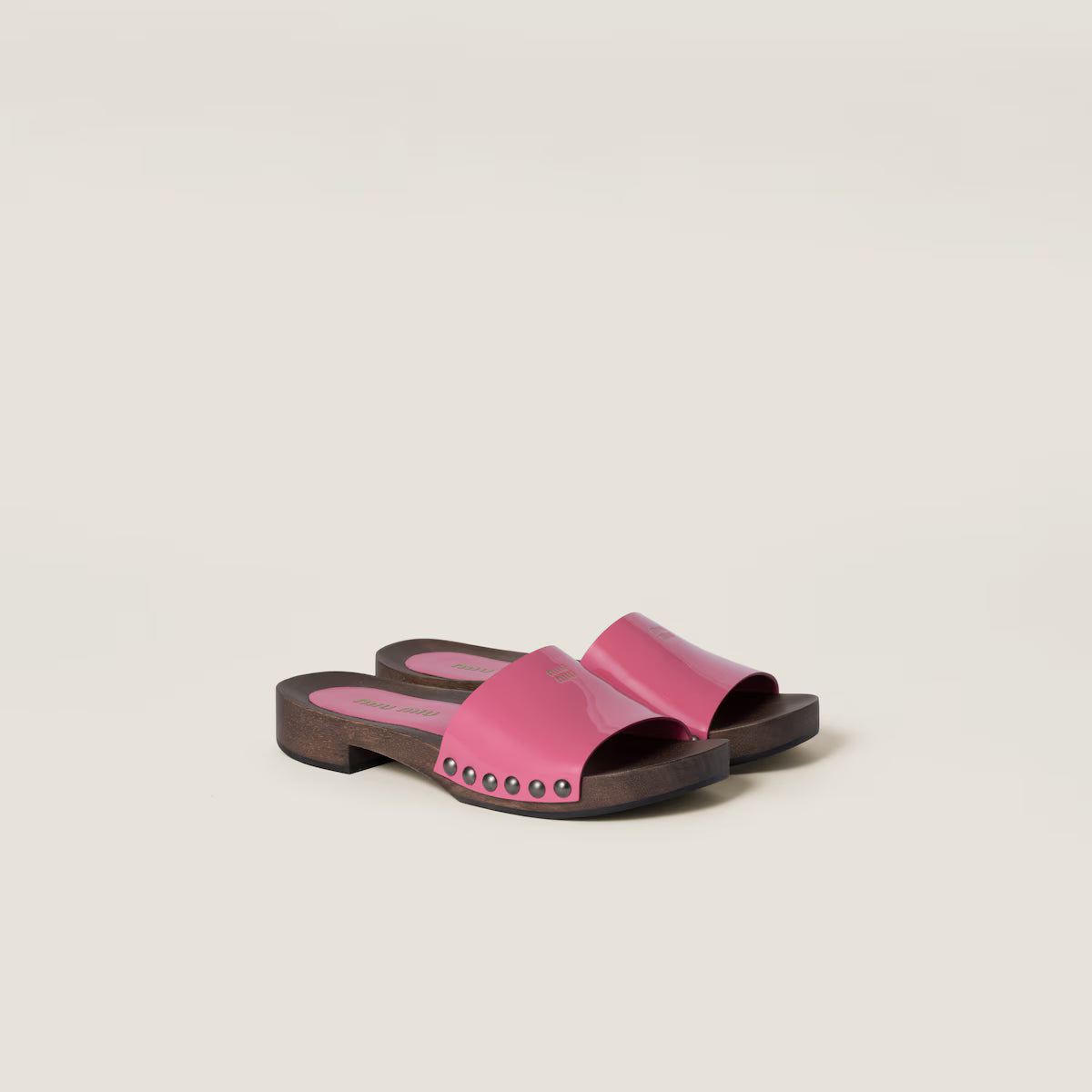 Patent leather clogs