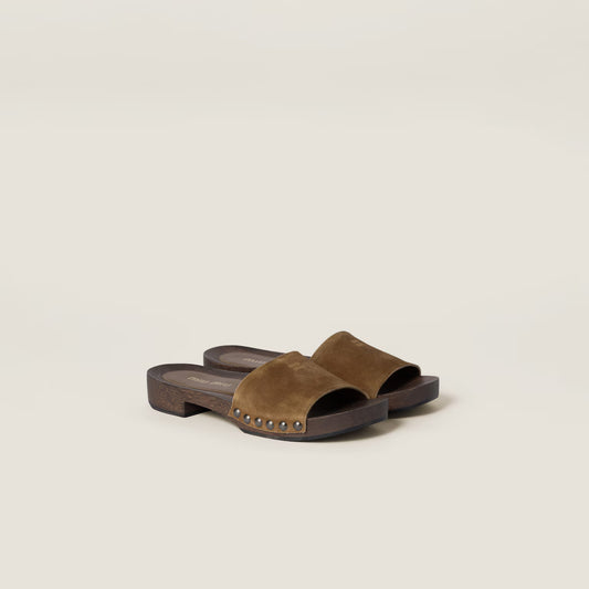 Faded Suede Clogs