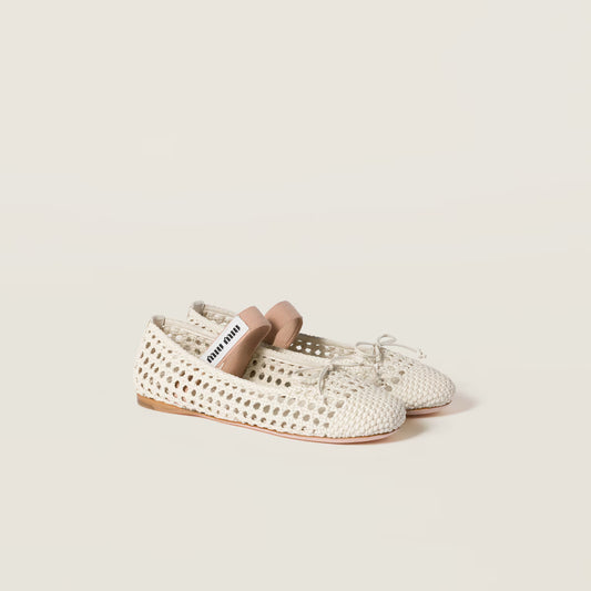 Woven Nappa Leather Ballerinas