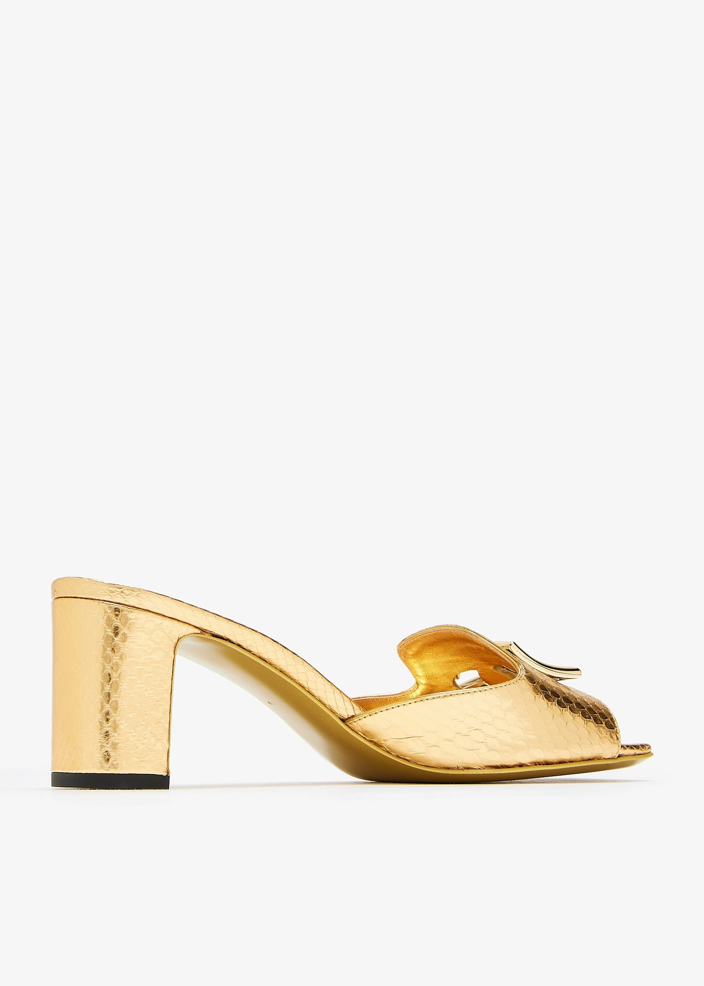 DOLCE & GABBANA DG logo foiled python skin sandals