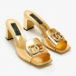 DOLCE & GABBANA DG logo foiled python skin sandals