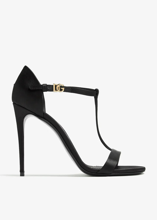 DOLCE & GABBANA T-strap satin sandals