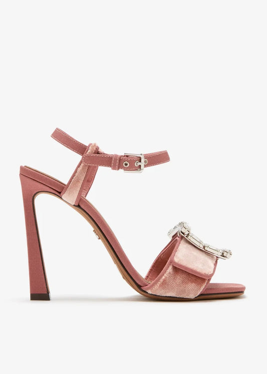 DOLCE & GABBANA Bejeweled buckled velvet sandals