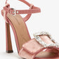 DOLCE & GABBANA Bejeweled buckled velvet sandals