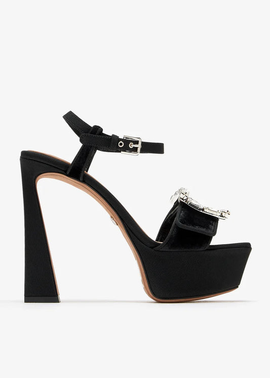 DOLCE & GABBANA Bejeweled buckle platform sandals