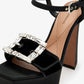 DOLCE & GABBANA Bejeweled buckle platform sandals