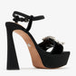 DOLCE & GABBANA Bejeweled buckle platform sandals