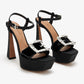 DOLCE & GABBANA Bejeweled buckle platform sandals