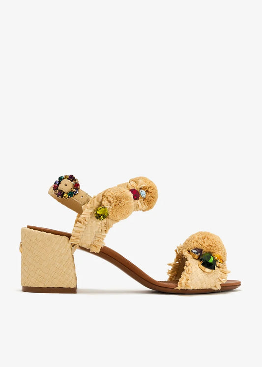 Dolce&Gabbana Gemstone raffia sandals