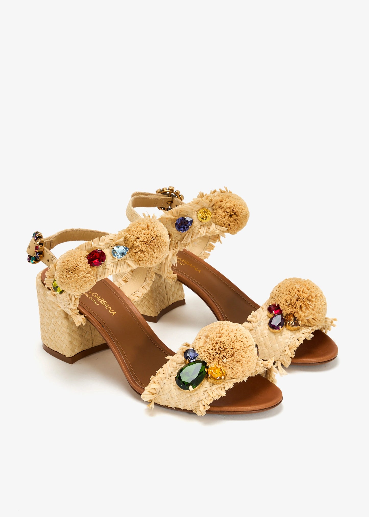 Dolce&Gabbana Gemstone raffia sandals