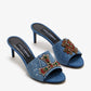 DOLCE & GABBANA Embroidered denim sandals