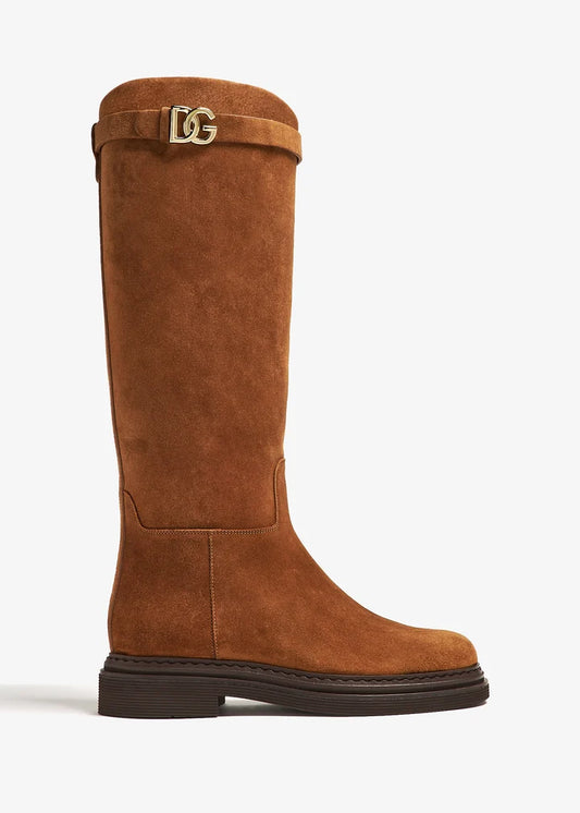 DOLCE & GABBANA DG logo suede boots