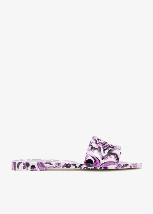 DOLCE & GABBANA Maiolica-print rubber slides
