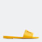 Brown - Yellow DOLCE & GABBANA DG logo flat sandals