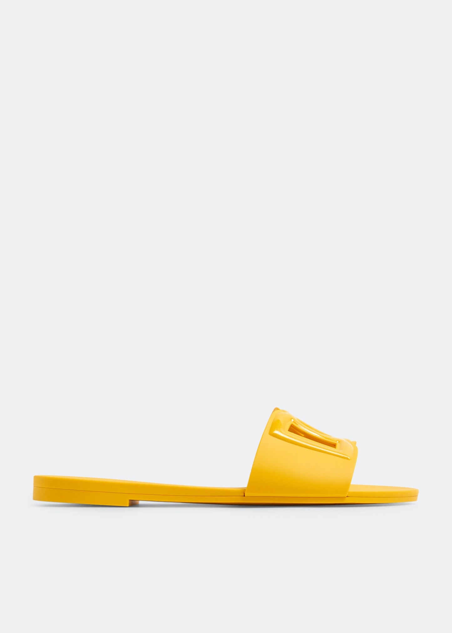 Brown - Yellow DOLCE & GABBANA DG logo flat sandals
