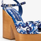 DOLCE & GABBANA Maiolica-print wedge sandals