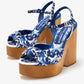 DOLCE & GABBANA Maiolica-print wedge sandals