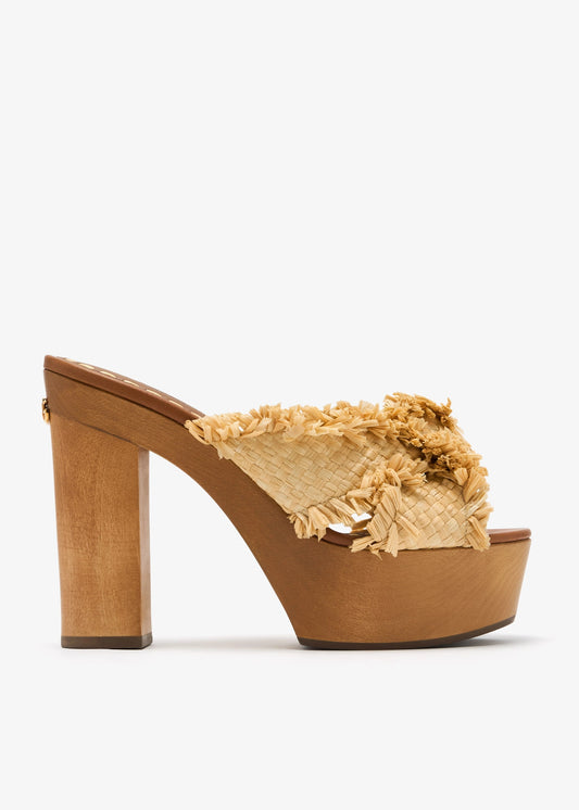 DOLCE & GABBANA Raffia wedge sandals