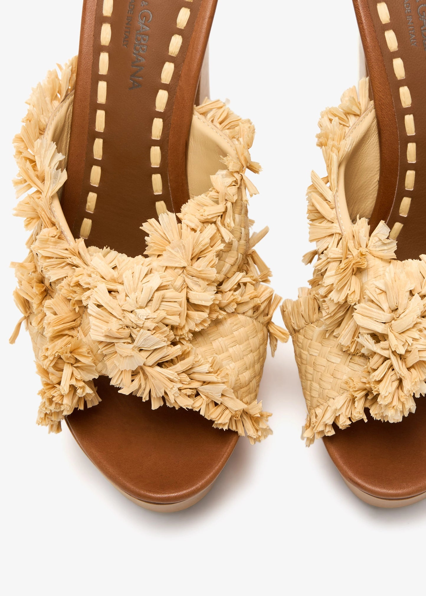DOLCE & GABBANA Raffia wedge sandals