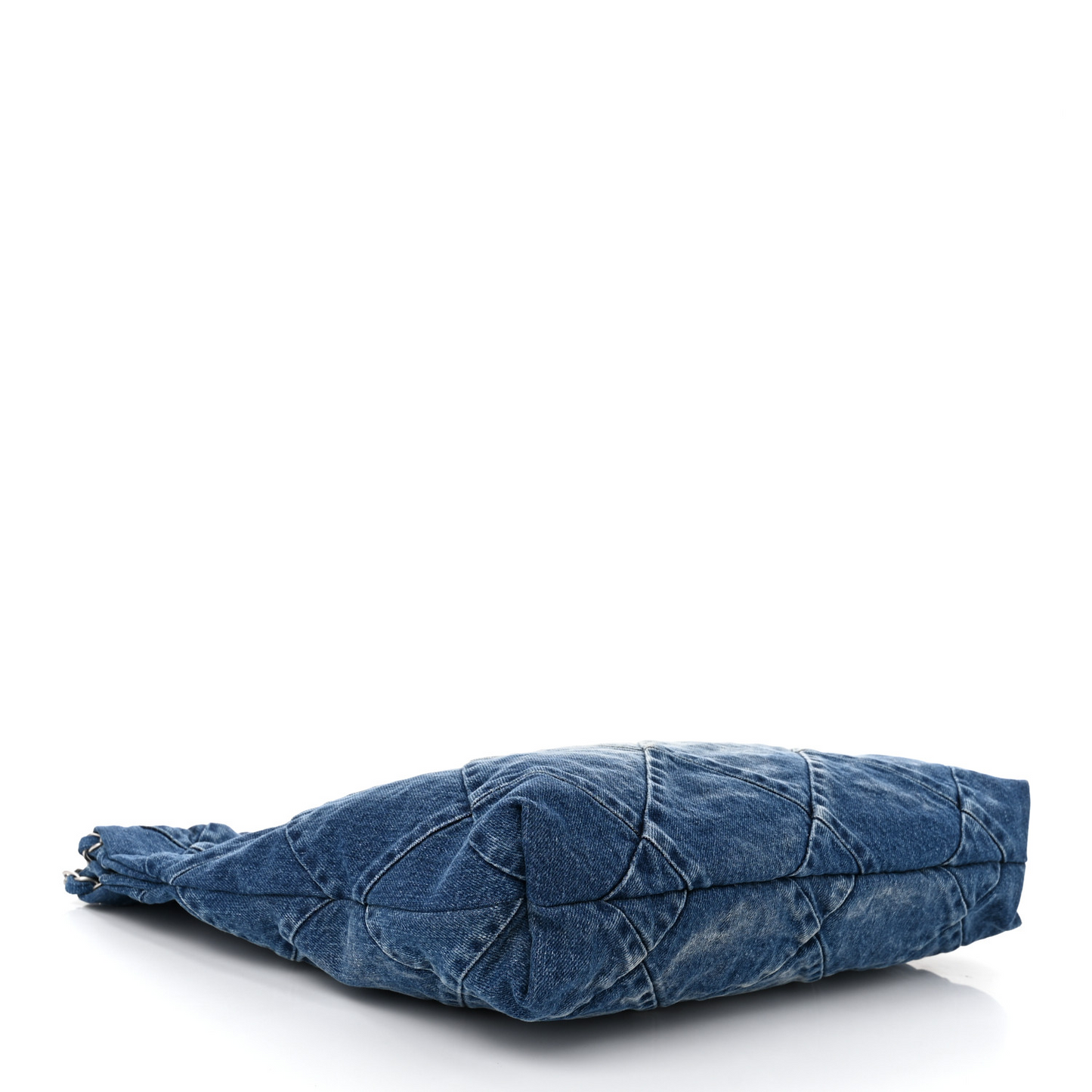 Blue Denim Quilted Chanel 22 Small