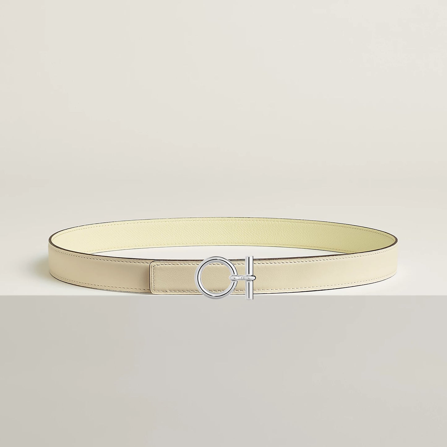 NATUREL SABLE / ORANGE FIELD - SÉSAME / VERT CYPRÈS   FLOT BELT BUCKLE & REVERSIBLE LEATHER STRAP 24 MM