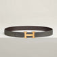 H Belt Buckle & Reversible Leather Strap 32 MM