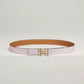 H au Carre Twist Belt Buckle & Reversible Leather Strap 24 MM