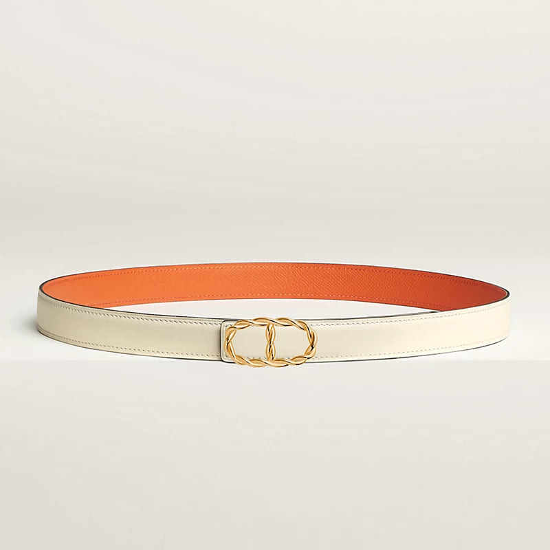 Maillon Torsade Belt Buckle & Reversible Leather Strap 24 MM