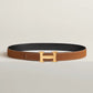 H Belt Buckle & Reversible Leather Strap 32 MM