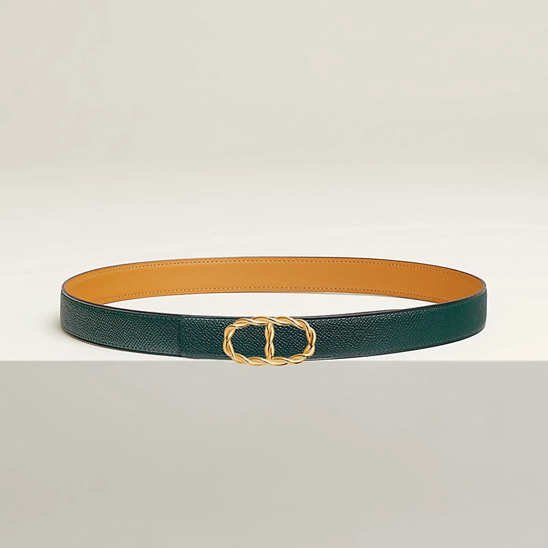 Maillon Torsade Belt Buckle & Reversible Leather Strap 24 MM