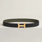 H Belt Buckle & Reversible Leather Strap 32 MM