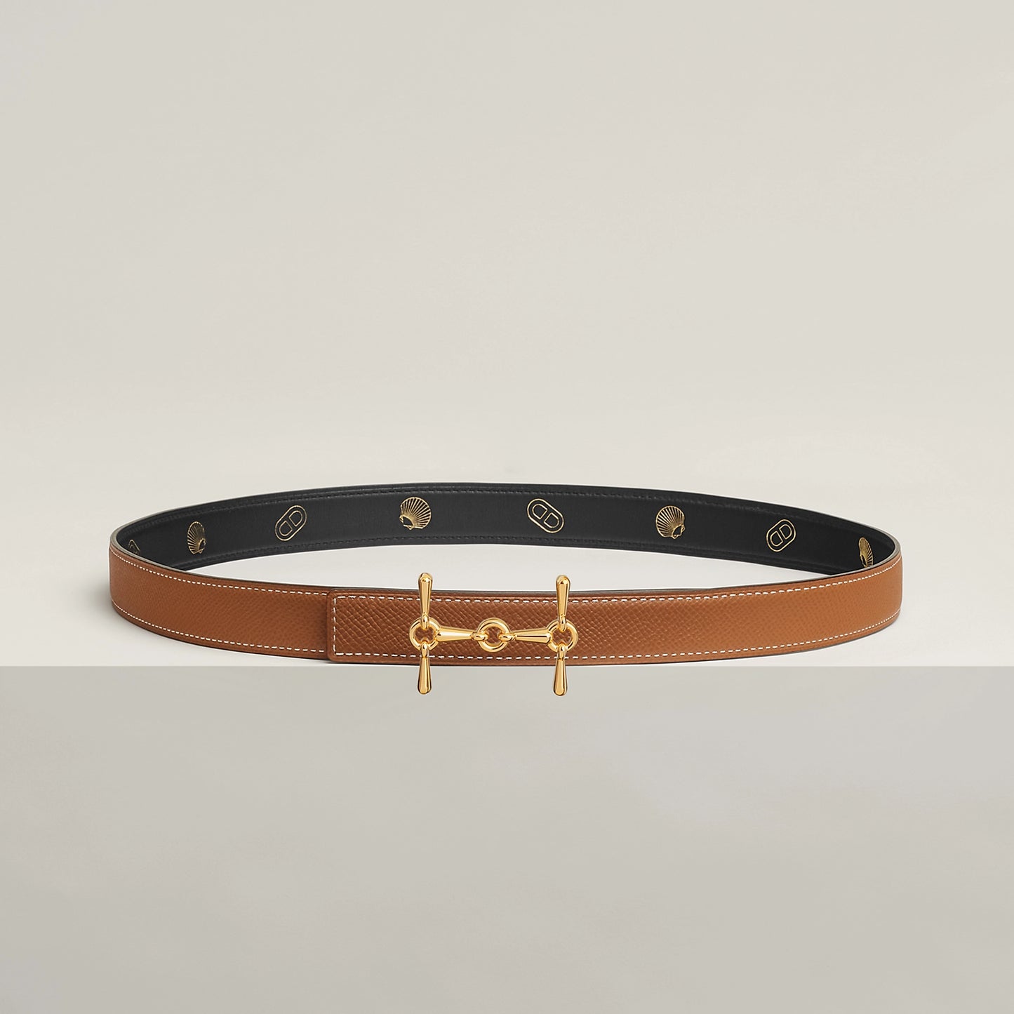 H EQUESTRE BELT BUCKLE & REVERSIBLE LEATHER STRAP 24 MM