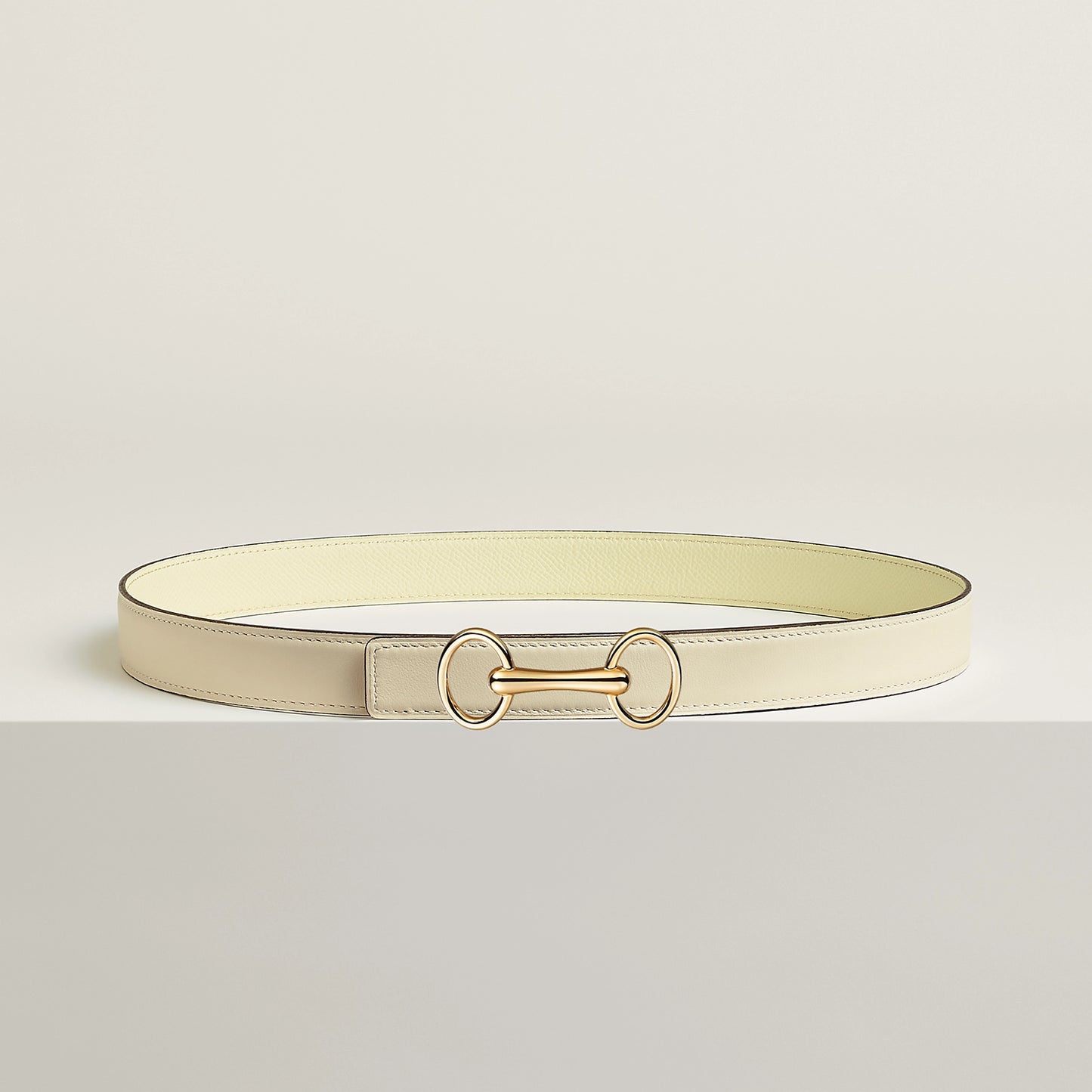 NATUREL SABLE / ORANGE FIELD-SÉSAME / VERT CYPRÈS  HERITAGE BELT BUCKLE & REVERSIBLE LEATHER STRAP 24 MM