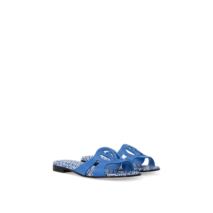 Blue LV Isola Flat Mule