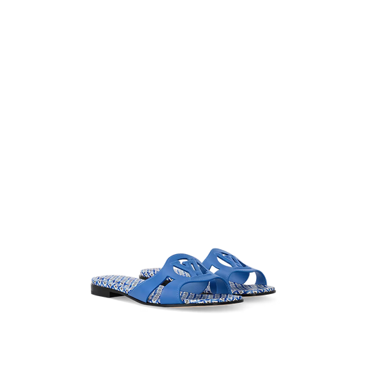 Blue LV Isola Flat Mule