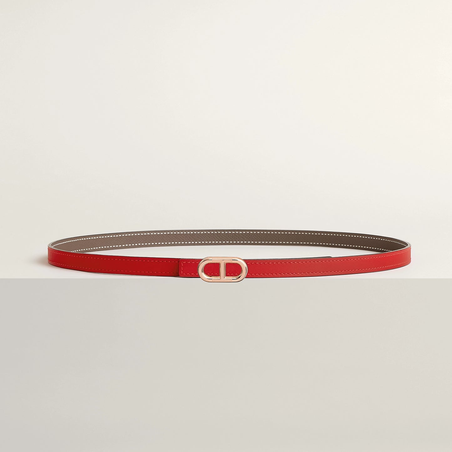 MAILLON H BELT BUCKLE & REVERSIBLE LEATHER STRAP 13 MM