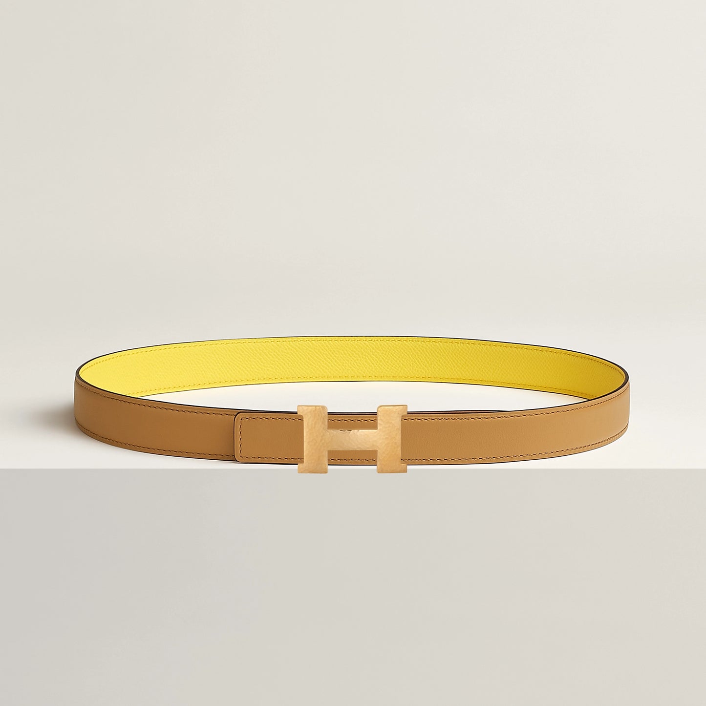 NATUREL SABLE / ORANGE FIELD-SÉSAME / VERT CYPRÈS  MINI CONSTANCE MARTELEE BELT BUCKLE & REVERSIBLE LEATHER STRAP 24 MM