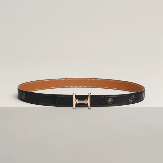 MORS H BELT BUCKLE & REVERSIBLE LEATHER STRAP 24 MM