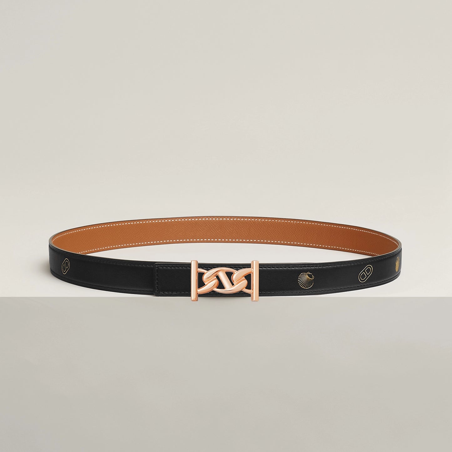 MY H BELT BUCKLE & REVERSIBLE LEATHER STRAP 24 MM