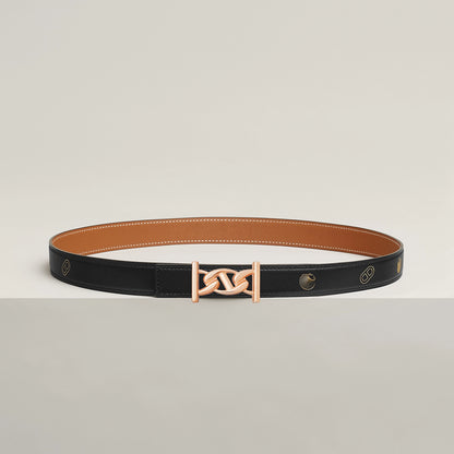 MY H BELT BUCKLE & REVERSIBLE LEATHER STRAP 24 MM